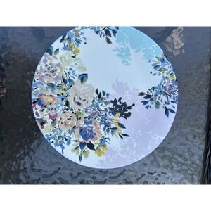 Anthropologie Gardenshire 10.75" Dinner Plate Floral Signed Retired Blue Purple